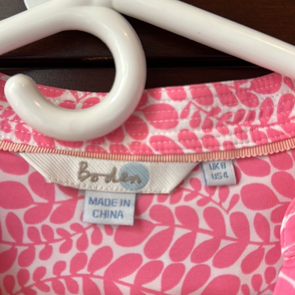 Boden pink and white silky button down blouse - Picture 3 of 4